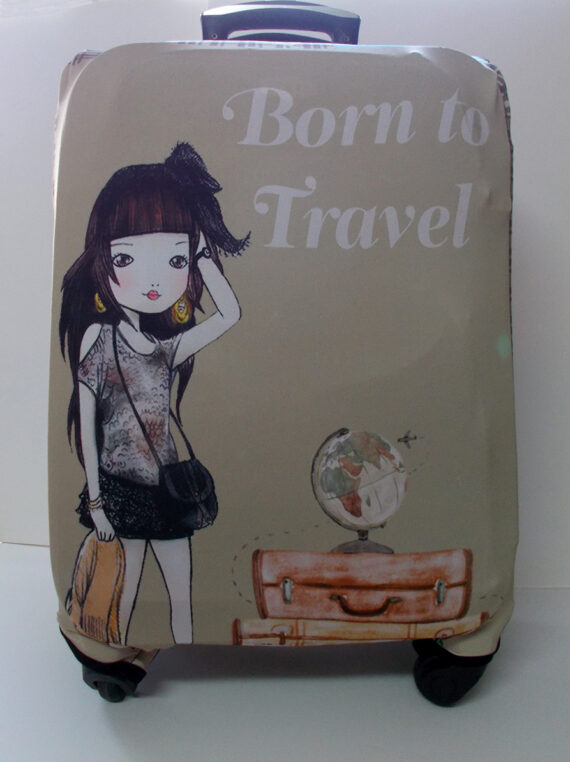Ελαστικό κάλυμμα βαλίτσας born to travel